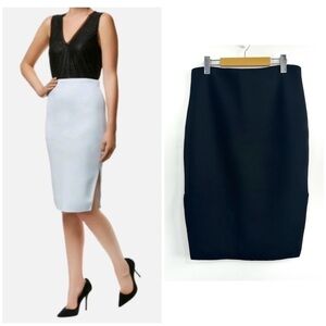 Reiss Melinda Neoprene Black Knee Length Skirt Sz 10